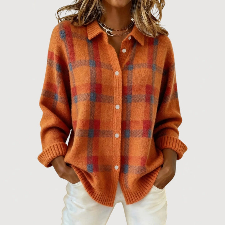 Women's Shirt Knit Fabric Relaxed Fit Button-Up Casual Design